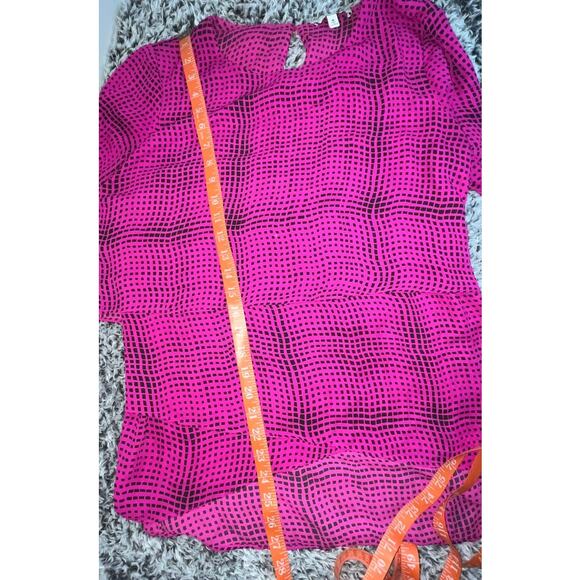 Chaus New York Bloise Womens Size Medium Pink Black Tiered Layered Top Career - Picture 4 of 15